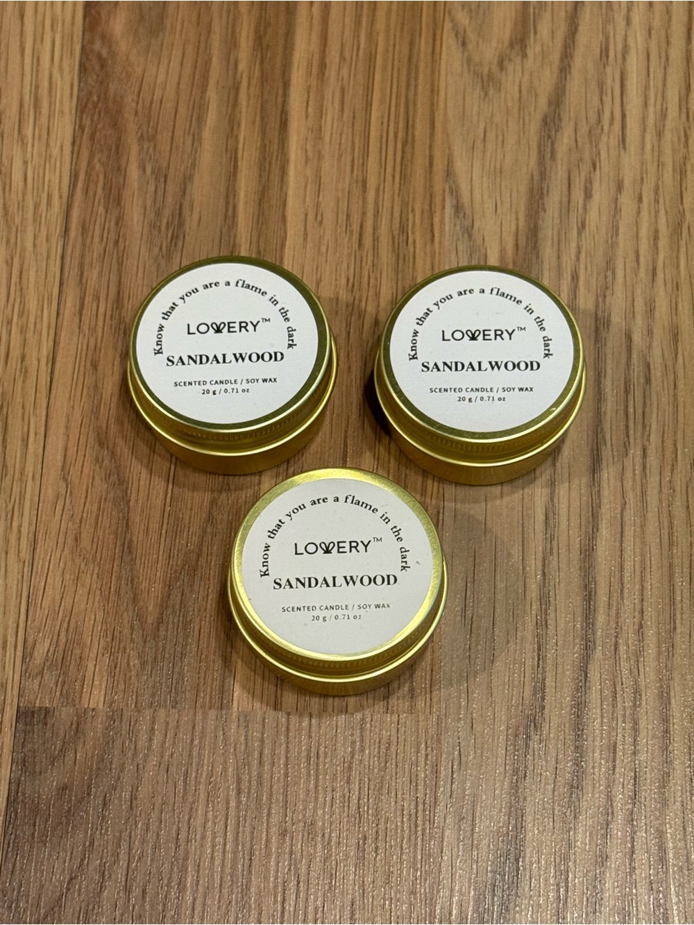 5 for $25 item 🌺 Mini Lovery Sandalwood Scented Candles x3